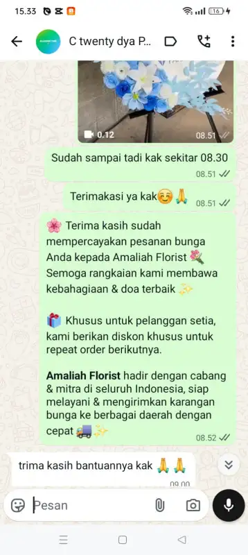 Testimonial krans bunga PINRANG