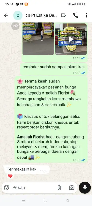 Testimonial Papan Bunga duka PINRANG